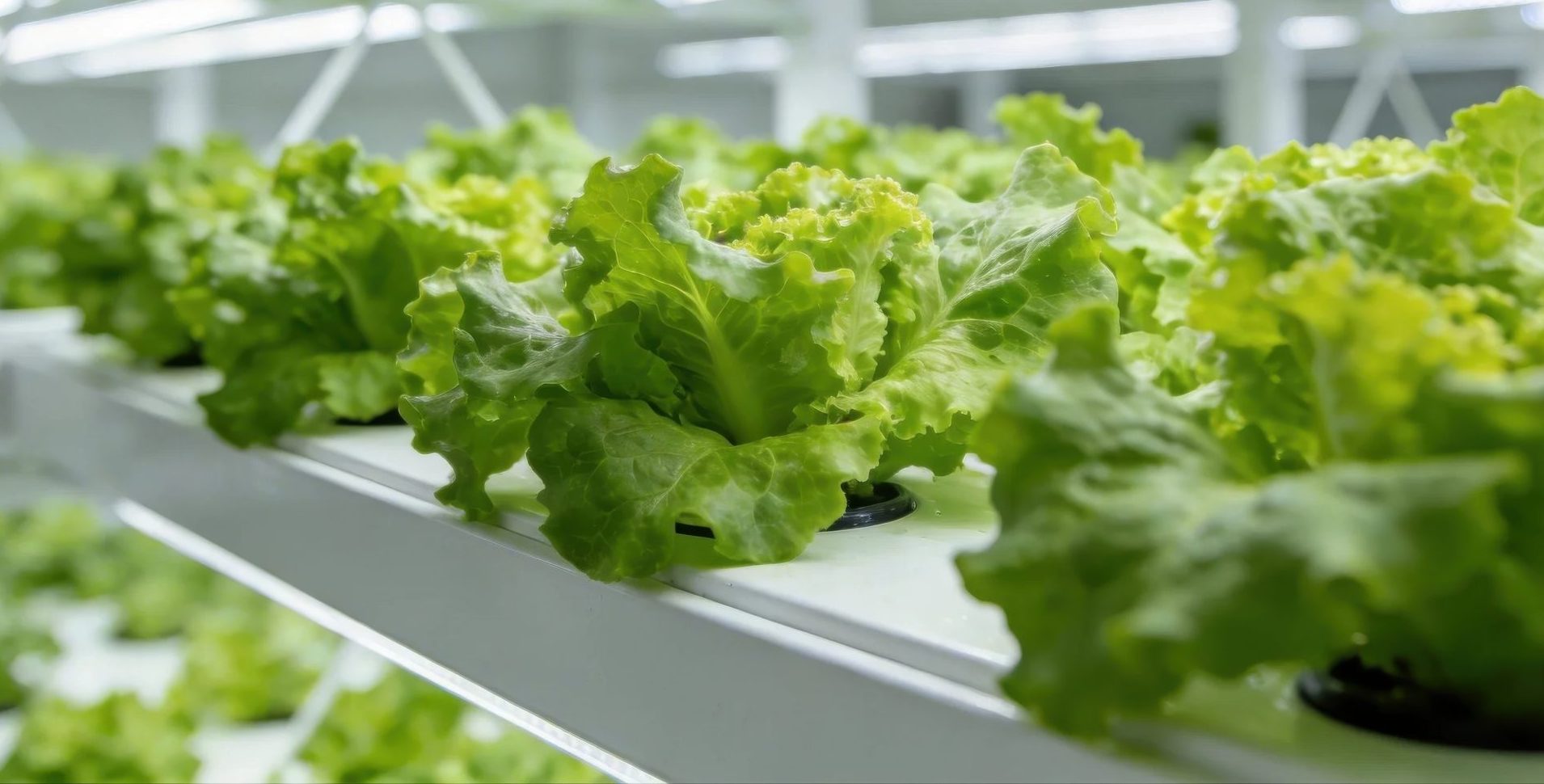 indoor lettuce under LED light